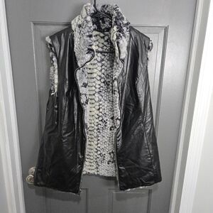 Reversible Fur Black Vest